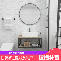 Nordic simple bathroom cabinet washstand Bathroom cabinet combination bathroom Solid wood hand wash basin cabinet Small apartment type