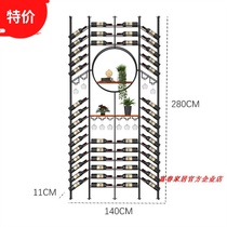 Industrial wind Wrought iron floor wine rack Screen partition shelf Restaurant bar creative decoration display cabinet