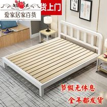 Yi luxury light bed iron steel ins mesh with bed frame iron frame red backrest style bed Princess double European Nordic Nordic Nordic