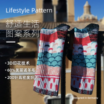 (New)Saile autumn and winter wool socks tide socks Merino wool fashion 3D printing socks ins tide socks original