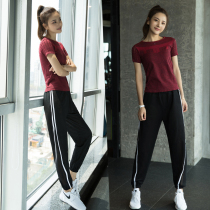 Yoga clothes summer net red slim-fit thin morning run quick-drying outdoor running clothes professional gym sports suit women