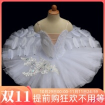 White new sequined ballet skirt feather fluffy tutu skirt sleeping beauty swan lake dance dress costume