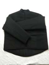 Fencing equipment black canvas training suit back zipper design 