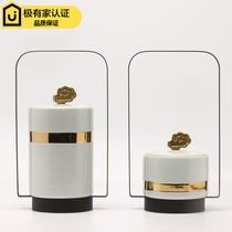 New Chinese creative wrought iron Ceramic Crafts furnishings home living room wine cabinet interior desktop soft decorations ornaments