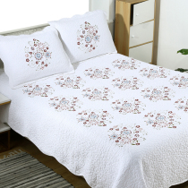 Simple cotton embroidery washed quilted quilted cover three-piece European cotton cotton cotton sheets