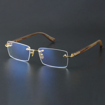 Xiangyun pattern No frame Near-lens frame Mens horn Eye frames Mens pure titanium spectacle frame 9050