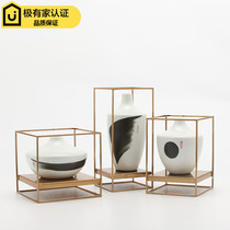 New Chinese iron art ink-ink ceramic vase swing piece for sale on sale room TV cabinet Xuan Guan Like Board Room Soft Adornment