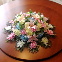 Hotel large round dining table turntable flower arrangement table silk flower restaurant table round simulation flower table flower