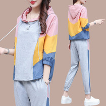 2022 New Spring Summer Thin Section Han Edition Loose Sports Casual Clothing Suit Foreign Gas Fashion Two Sets Womens Clothing