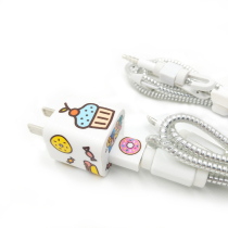 Apple XSmax 11 data cable protective cover winding spring rope XR 8p earphone Winder charger sticker