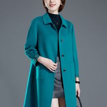 Double-sided cashmere coat women long 2021 New temperament middle-aged lady autumn and winter high-end woolen coat