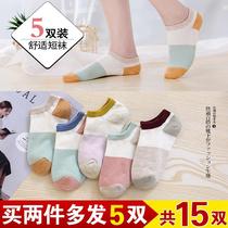 5 pairs of sports thin high school students Net Red ladies boat Socks 13 students short socks 14 years old 1516172025