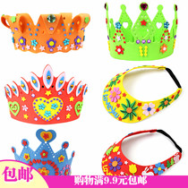 1 birthday hat eva Crown kindergarten children handmade art DIY crown hat birthday headwear material