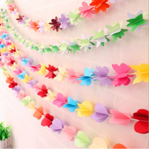 Good fruit three-layer three-dimensional paper flower decoration Wedding color strip ribbon Romantic living room Wedding room bedroom decoration