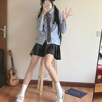 (Tokyo years old) original JK shirt long sleeve spring and summer students solid color pointed white peach soda