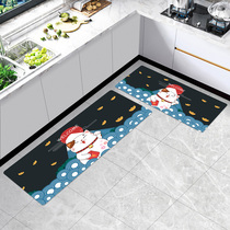 Kitchen floor mat erasable disposable Nordic pvc waterproof and oil-proof non-slip home bedroom entrance leather mat