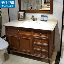 American oak bathroom cabinet combination floor-to-ceiling solid wood bathroom cabinet toilet washbasin wash basin cabinet