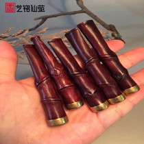 Small Leaf Purple Sandalwood Handmade Cigarette Holder Cigarette Shred Filter Dual-use Red Wood Smoke With High Rise Smoke Bucket Smoke Rod