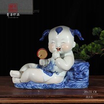 Jingdezhen auspicious childlike ornaments lucky kids service childlike decoration the best red lucky kids porcelain decoration