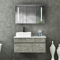 Nordic luxury bathroom cabinet Wall Wall Mirror Cabinet toilet wash table smart washbasin sink cabinet combination