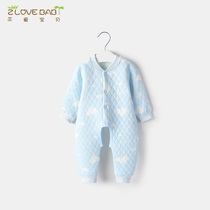 Autumn and winter female male baby cotton cotton one-piece clothes baby thickened warm baby clothes newborn ha clothing spring and autumn