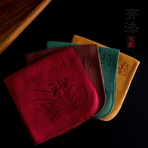 High-grade tea cloth Zen tea ceremony tea towel absorbent thickened rectangular tea table special towel tea set accessories tablecloth