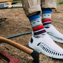 Smartwool Hike lightweight mid-tube socks Breathable running sports socks Versatile striped wool socks 1392