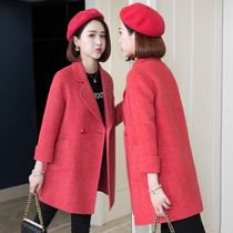 2021 autumn and winter New popular double-sided cashmere coat women long Nizi wool coat high end slim