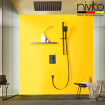 nivito black shower set Constant temperature all copper household sky curtain in-wall shower Concealed embedded ceiling