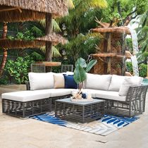 Outdoor Corner Sofa Rattan Art Living Room Furniture Rattan Sofa Creative Model House Sales Department Hotel Nordic Rattan Chair