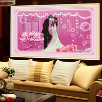 Cross embroidered 2022 new line embroidered wedding with happy agreement bedroom room handmade embroidered roses romantic and cozy