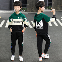 Boys  autumn suit long-sleeved two-piece suit 2021 new childrens middle and large childrens boys western style Korean spring and autumn tide clothes