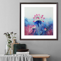 (Artisan Embroidery) pure hand embroidered living room decoration hanging painting lotus flower Su embroidery real silk