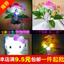 Cartoon plug-in electro-optical control small night light KT cat cartoon light lamp socket switch small night light plug control