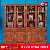 Mahogany bookcase bookcase African Rosewood Ming style bookcase Solid wood Chinese Hedgehog Rosewood storage bookcase bookcase