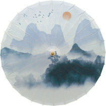 Luzhou Non-Classical Handmade Tung Oil Paper Umbrella Rain Protection Sun Protection Imitation Antique Wind Hanfu Photography Props