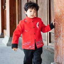 Childrens Tang costumes Chinese style childrens clothing New Years clothing woolen jackets boys Spring Festival Chinese New Year