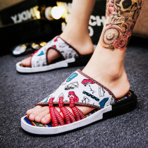 Slipper mens summer fashion wear ins tide summer Net red one-word Beach personality outdoor sandals outdoor cool mens sandals