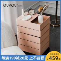 360-degree rotating locker Nordic multi-layer removable sideboard Cosmetics storage Bedside table shelf