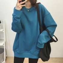 Round Neck Pullover vests female 2021 spring new loose slim Joker top cotton lazy long sleeve coat