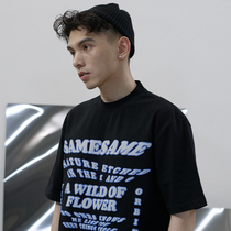 SAMESAME Summer new MAGIC SPARKLING PRINTED PATTERN SMALL NECKLINE T-SHIRT MALE AMERICAN COMEBACK SHORT TEE