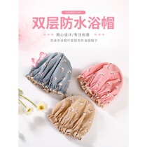 Japanese GP shower cap female double layer thick waterproof bath shower cap cap hair cap kitchen oil smoke cap