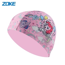  zoke childrens swimming cap Girls long hair ear protection swimming cap girls cute cartoon frozen cloth swimming cap