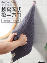 Hanging towel hand towel hand towel kitchen dry hand towel towel hand cloth hanging small square towel cotton absorbent hand cloth