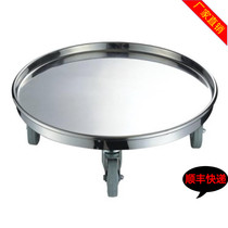 Stainless steel round basin turnover car round soup barrel holder insulation barrel with Caster turnover truck barrel rack pot barrel seat