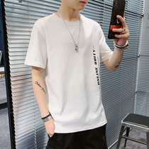 Short sleeve T-shirt mens clothes summer 2021 new trendy brand trend half sleeve cotton top summer loose base shirt