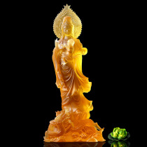 Ancient method Liuli sends Zi Guanyin Buddha statue South China Sea Seezi Guanyin Bodhisattva Station statue 33 incarnation riding Dragon Guanyin statue