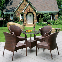 Outdoor furniture rattan leisure outdoor combination hotel rattan chair leisure imitation rattan five-piece rattan table and chair balcony