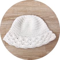 MoSen Japanese soft girl autumn and winter beige crochet hat