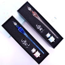 Creative gift glass signature pen glass pen to give a friend a birthday gift Creative product gift box is gradually changing color